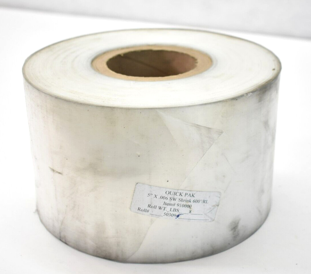 Quick Pak Shrink Bag Roll 5″ x .006″ SW Shrink x 600′ 910000 Clear Plastic Dome