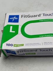 Medline FitGuard Touch Nitrile Gloves Large 100 Count Purple Exam Powder Free