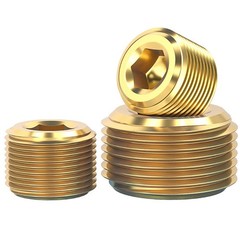 Brass Pipe Plug Male Thread Hexagon Internal Head Socket Fitting Brass Cap Bung
