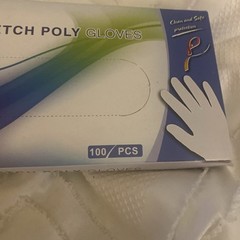 Clean safety Stretch poly gloves 100 pcs size Medium