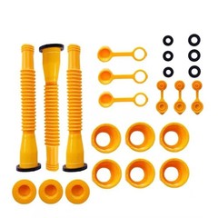 3 Pack Gas Can Spout Replacement Flexible Fuel Nozzle Vent Cap Accessories Kit