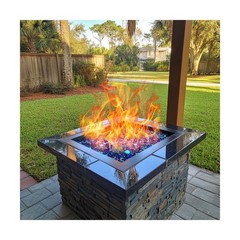 Uniflasy 10 Pounds Fire Pit Glass, 1/2 Inch Reflective Fire Gla… FAST USA SHIP