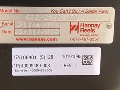 Carol Super Vu-Tron 10/5 SOOW Cable 387ft Glenair MIL Connector Hannay Reel