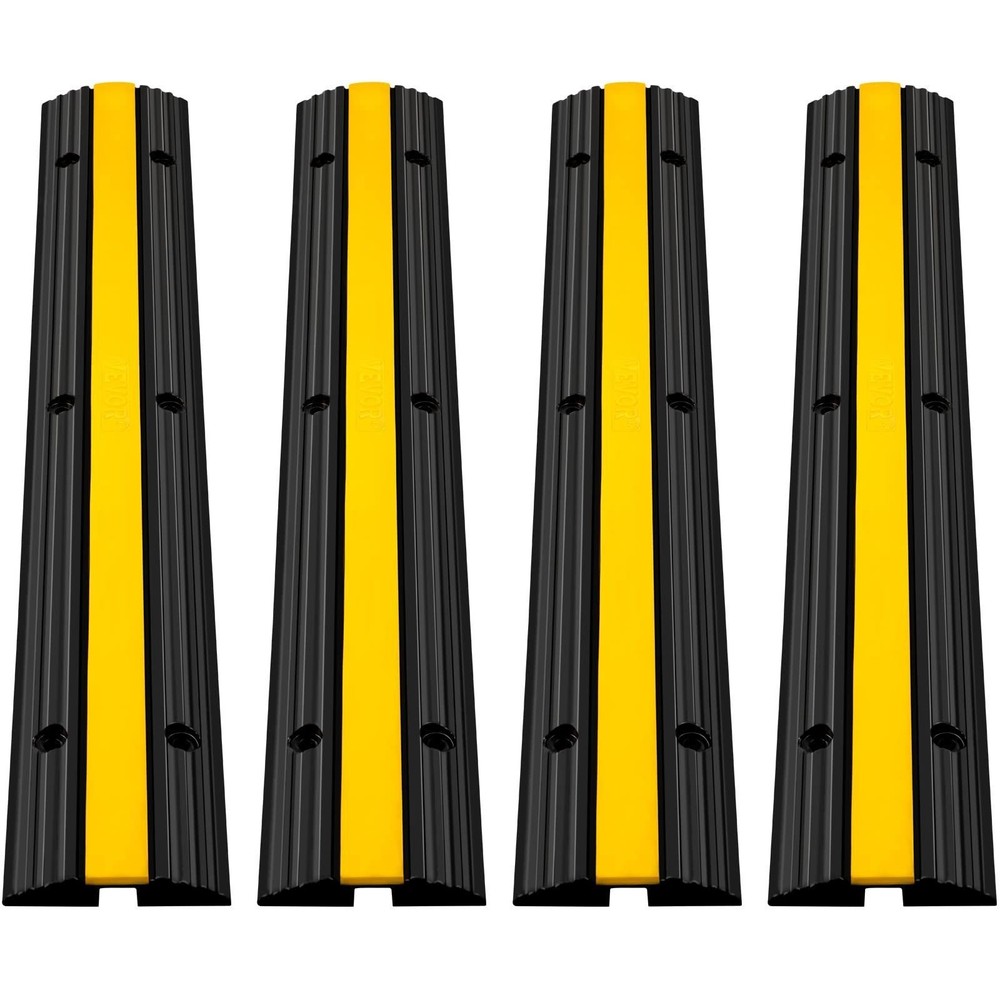 Thermoplastic Rubber 4-Pack 1-Channel 22046lb Cable Ramp with Secure Fit