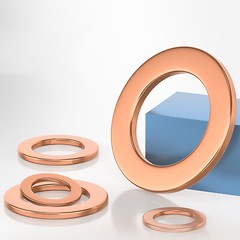 Metric Copper Sealing Washers Flat Gasket Rings Form A DIN 7603 A – M3 – M60
