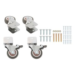 4 Pcs 2″ Casters U-Shaped Bracket Furniture Wheels (2 with brake&2 without)