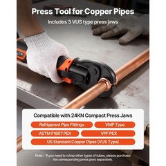 Uimoso 18V Electric Crimping Tool Kit for Copper Pipes – 1/2″, 3/4″, 1″