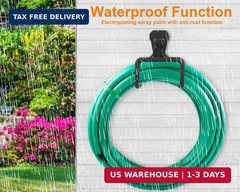 PeoMev Metal Garden Hose Holder – Heavy Duty Hose Hanger Wall Mounted Water Hose