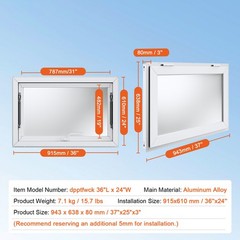 Uimoso Concession Stand Window with Aluminum Alloy Awning for Food Trucks