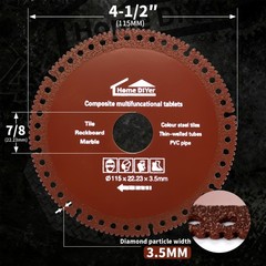 (5) 4-1/2″ Diamond Cut-Off Wheel Metal Cutting Disc for Angle Grinder 7/8″ Arbor
