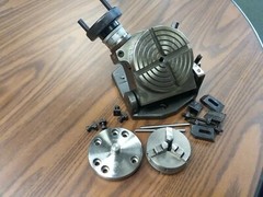 4″ PRECISION TILTING ROTARY TABLE w. 3″/65mm 3-jaw chuck Part#TTSK-100CK- NEW