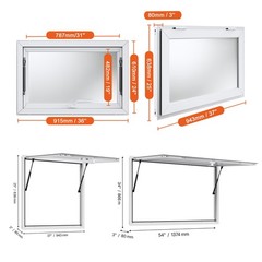 Uimoso Concession Stand Window with Aluminum Alloy Awning for Food Trucks