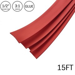 3:1 Heat Shrink Tube – 1/2″ Red Dual Wall Marine Adhesive Glue Lined Waterproof