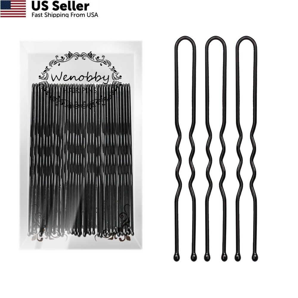 U Shaped Hair Pins for Buns, 100 PCS 2.8″ 100 Count (Pack of 1), Black