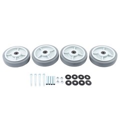 4 Pack 8″ Caster Wheels Replace Polyurethane 1/2″ Axle Hole 900 Pounds Gray