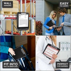 Clipboard with Storage, Clip Board 8.5 x 11 with Pen Holder, Plastic Organiza…