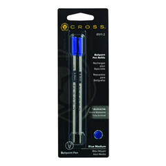 Cross Medium Tip Ball Pen Refill Pack of 2 Compatible with Cross Ball Pen Blue
