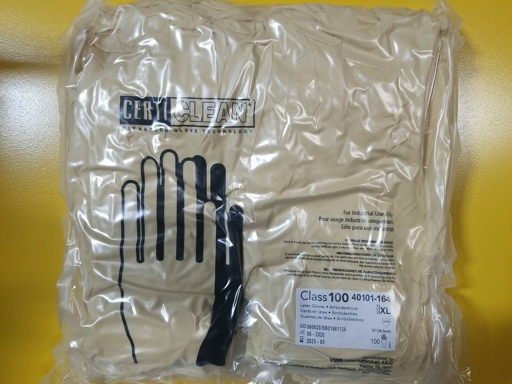 CERTICLEAN® Class 100 Latex Gloves, Pack of 100, Ambidextrous, powder-free – XL