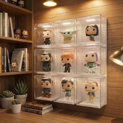 9 Acrylic Wall-Mounted Display Shelves for Funko Pop – Customizable, Dust Covers