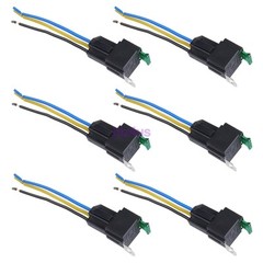 6 Pack 12V DC 30 Amp 4-Pin Automotive Relay Harness Set Switch Fuse US