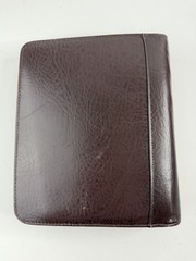 Franklin Covey 7 Ring Brown Leather Planner Binder 8 x 10.5″