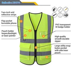 10 Pack Reflective Mesh Safety Vest, Breathable Hi Vis Vest Construction Work…