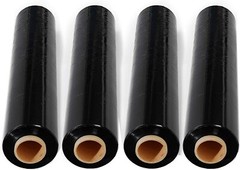 80 GAUGE – 4 Rolls Black Shrink Wrap Stretch Film 18″ X 1000′ Total 4000 FT