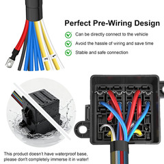 12V 6 Way Pre-Wired Fuse Relay Box Kit with Two 80A 4-Pin Relays | 6 ATC/ATO