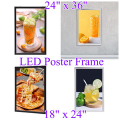 24″x33″/ 24″X36″, 27″ x 40″ LED Backlit Movie Poster Art Picture Frame Light Box