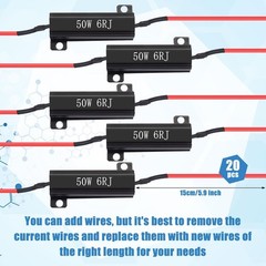 20pcs Load Resistor 50w 6rj LED Decoder Fix Error Code Hyper Flash Turn Signal