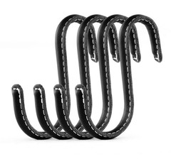 Brute Strength – S Shaped Hooks Wrapped in Full Grain Leather – 2 pcs – Black…