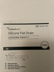 New Cardinal Health Jackson-Pratt Silicon Flat Drain SU130-1310 Box of 10(7mm)