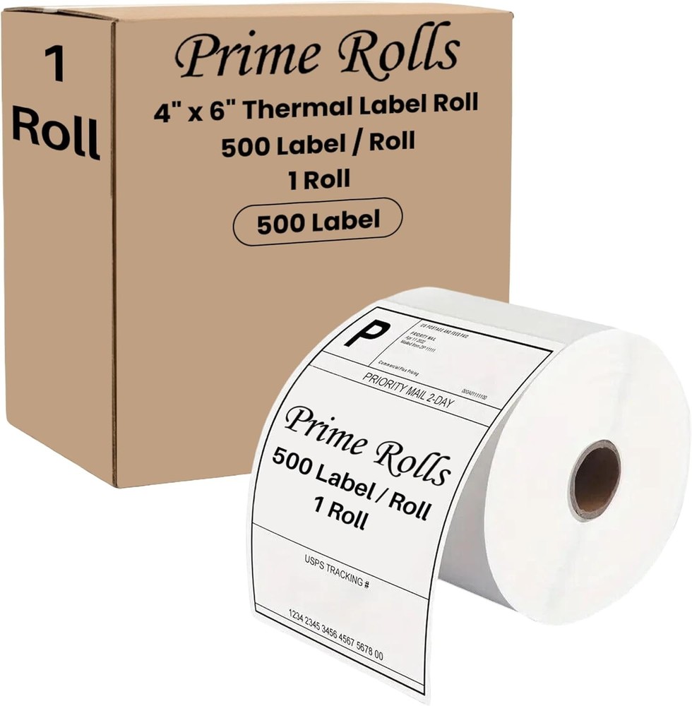 4 x 6 Direct Thermal 500 per Roll Shipping Labels for Zebra Rollo (Not for Dymo)