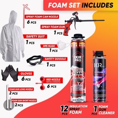 Mega Size Spray Foam Insulation Kit (12 PK Kit-30oz) Expanding Foam Sealant