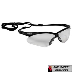 KLEENGUARD NEMESIS BLACK FRAME SAFETY GLASSES WORK CLEAR LENS 25676 (6 PAIR)