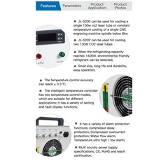 JZ JZ5200 JZ5202 CO2 Industrial Water Chiller for CO2 Laser Cutting Machine