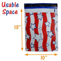 10×13″ Military Soldier Patriotic Flag Poly Mailers, Flat Shipping Envelope Bags