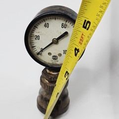 Vintage US Gauge Pressure Meter 0-100 PSI Industrial Steam Pipe 3 Inch Dial