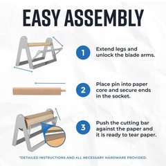 Paper Roll Dispenser and Cutter – Long 18″ Roll Paper Holder – Great Butcher …