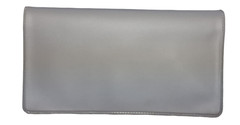 1 Gray Vinyl Checkbook Cover Standard Top Stub 6- 1/4″ x 3-3/8″ New