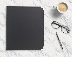 Samsill Classic Collection Leather 3 Ring Binder, Executive 0.5 Inch, Black