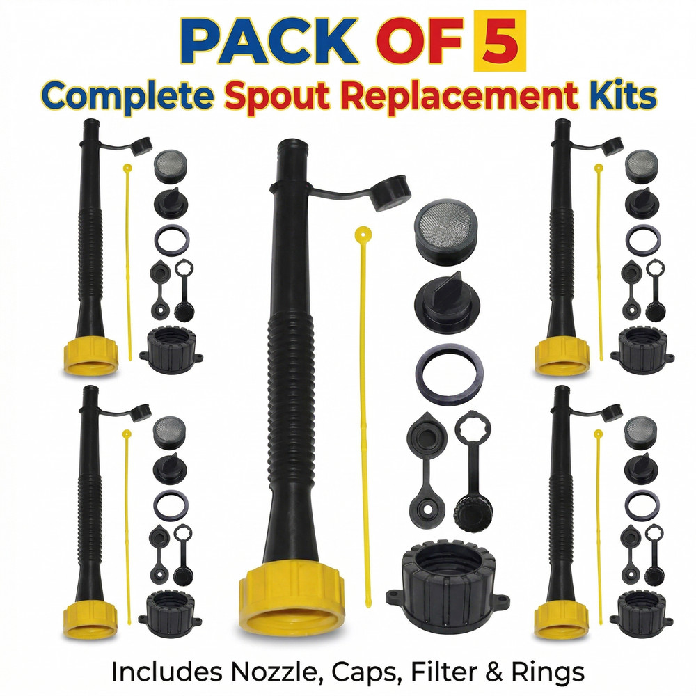 SUPER LONG 11″ FLEXIBLE SPOUT WITH TONS OF ACCESSORIES – PAck of 5