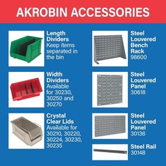 30230 AkroBins Plastic Storage Bins, Space-Saving Stackable Bins for Garage, …