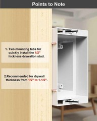 DVFR1W1 Single Gang Recessed Electrical Box Wall Plate Kit White 1 Pack