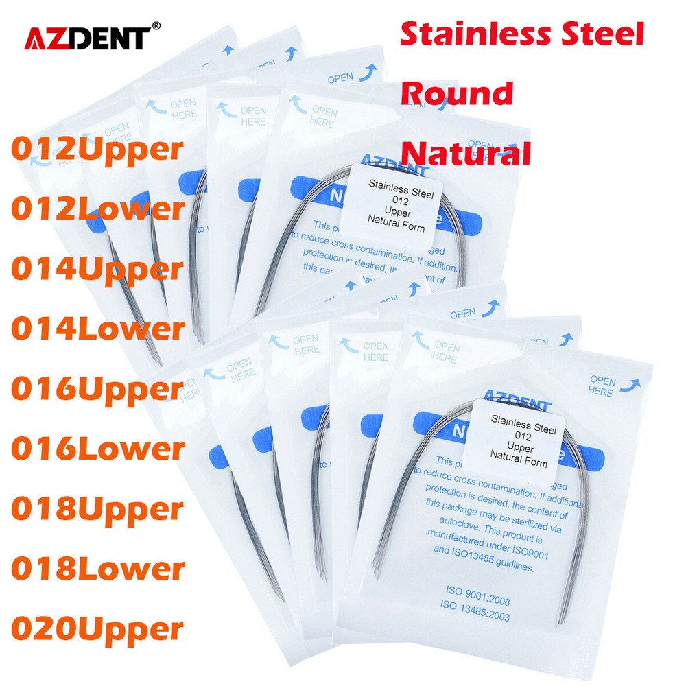 5X Dental Orthodontic Stainless Steel Round Natural Form Arch Wires 10PCS/Pack