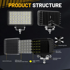 1PC New 6X4 LED Work Light For Truck Flood Light 12V 24V Tractor light Powerful