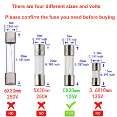 BOJACK 5X20 Mm 8 a 8 Amp 125 V 125 Volt 0.2X0.78 Inch F8AL125V Fast-Blow Glass F