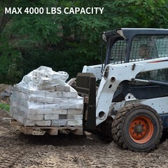 Skid Steer Tractor 45″ Frame Quick Tach Pallet Fork Attachment 4000LB Heavy Duty