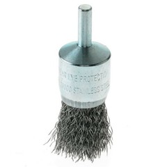 1″ Crimped Wire End Brush Stainless Steel with 1/4″ Shank for Die Grinder, Drill