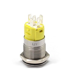 Alpinetech 19mm Momentary Pushbutton Switch with LED Colored Rings or Symbols
